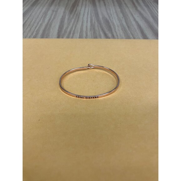 Soul Sisters Engraved Rose Gold Toned Bangle Bracelet, One Size - Picture 1 of 4